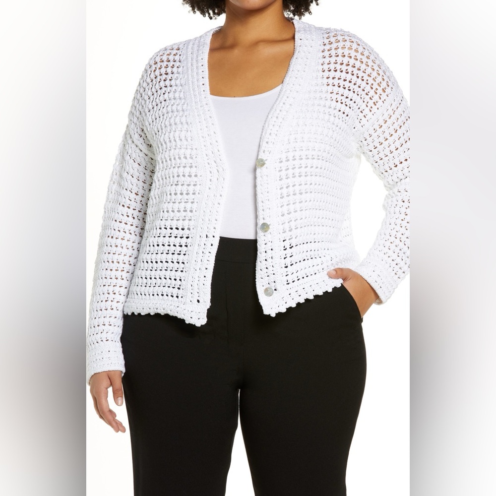 Vince Crochet Cardigan Sweater in Optic White -New with Tags!! ✨